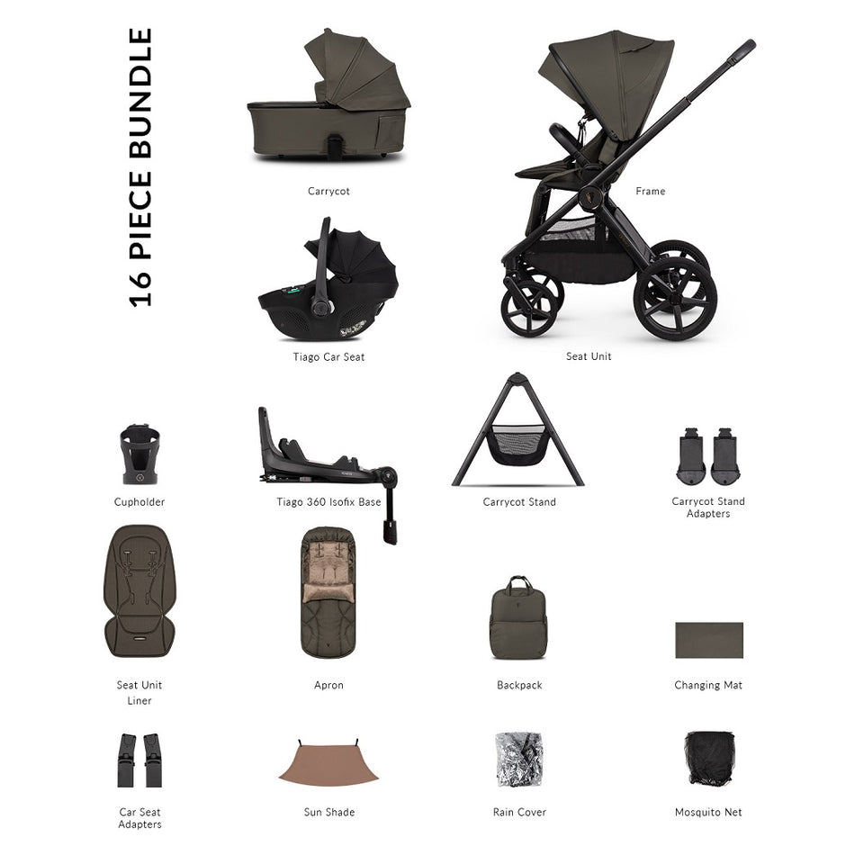 Venicci Upline 3 ULTIMATE Travel System - Truffle - included items