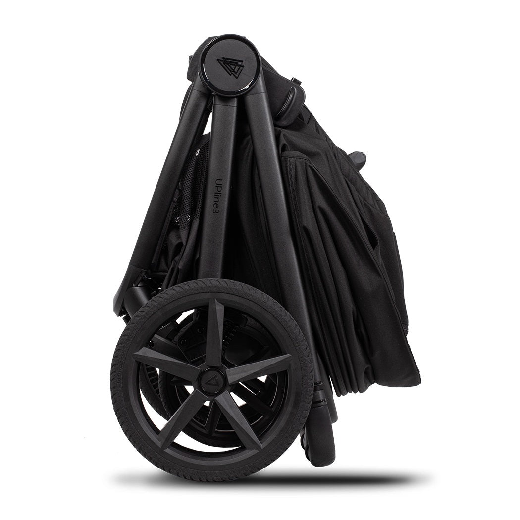 Venicci Upline 3 Pushchair - Onyx - side view, folded