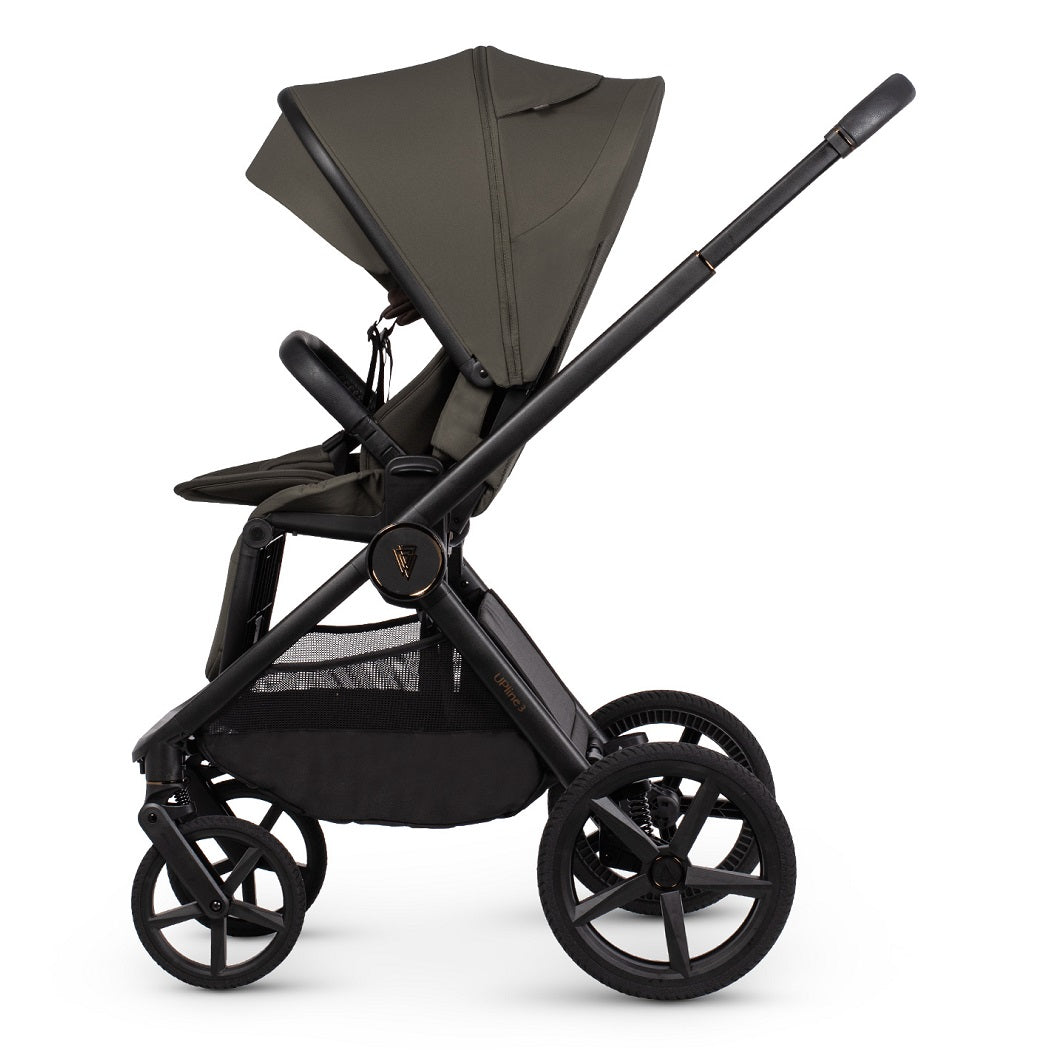 Venicci Upline 3 Pushchair - Truffle - side view, forward-facing