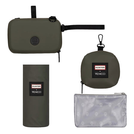 Hunter x Venicci Upline 3 Accessories - Dark Olive - utility case, dummy case, insulated bottle bag and wet bag