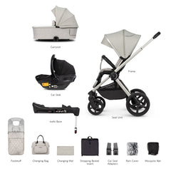 Venicci Upline Travel System 3-in-1 (Moonstone) - showing the items included with this package