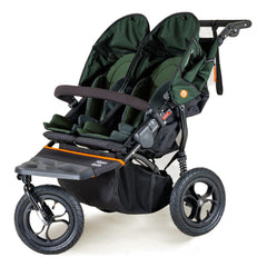 Out n About Nipper DOUBLE v5 Baby Pushchair (Sycamore Green) - shown here with both hoods lowered