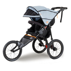 Out n About Nipper Sport 360 v5 Pushchair (Rocksalt Grey) - showing the pushchair with its hood and sun mesh visor extended