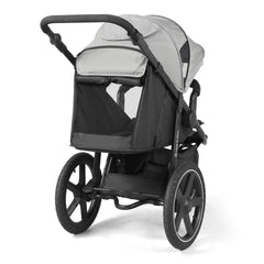 Ickle Bubba Venus Max Jogger Stroller (Space Grey/Black) - showing the rear of the stroller with the ventilation panel revealed