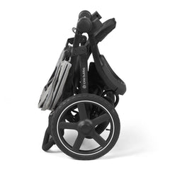 Ickle Bubba Venus Max Jogger Stroller (Space Grey/Black) - showing the stroller folded (stroller will only fold when seat is fully reclined)