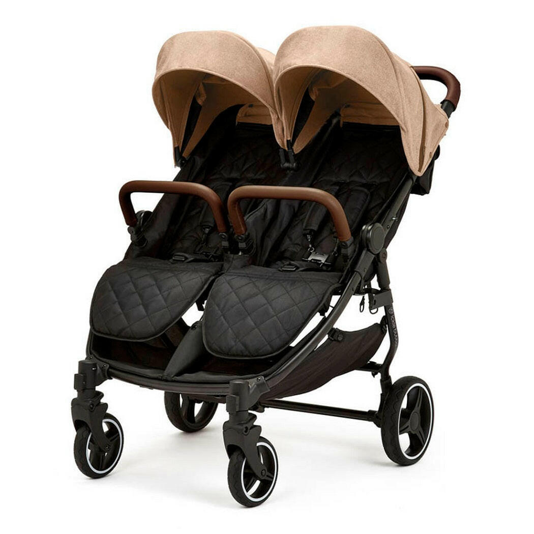 Ickle Bubba VENUS MAX Double Stroller - Black/Biscuit/Tan