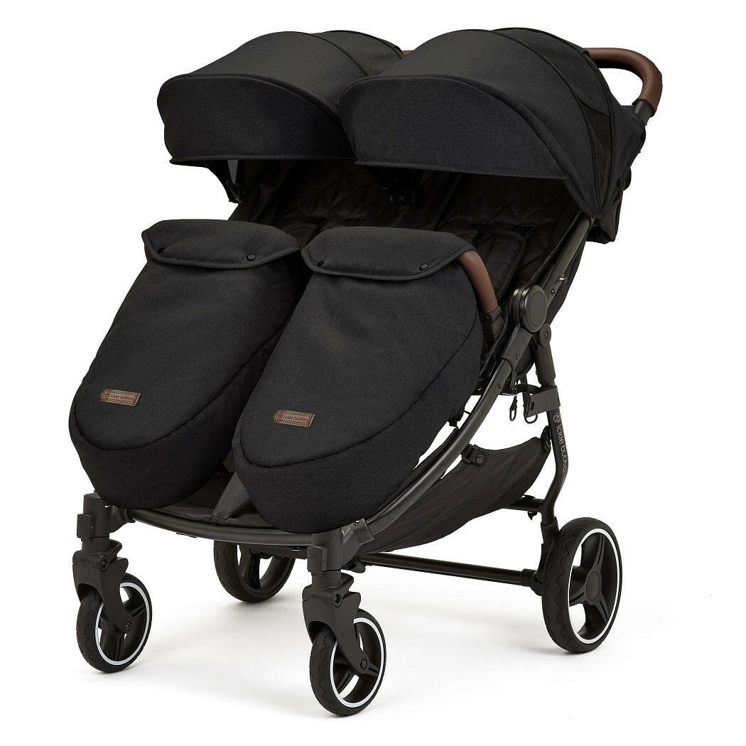 Ickle Bubba VENUS MAX Double Stroller - Black Black Tan
