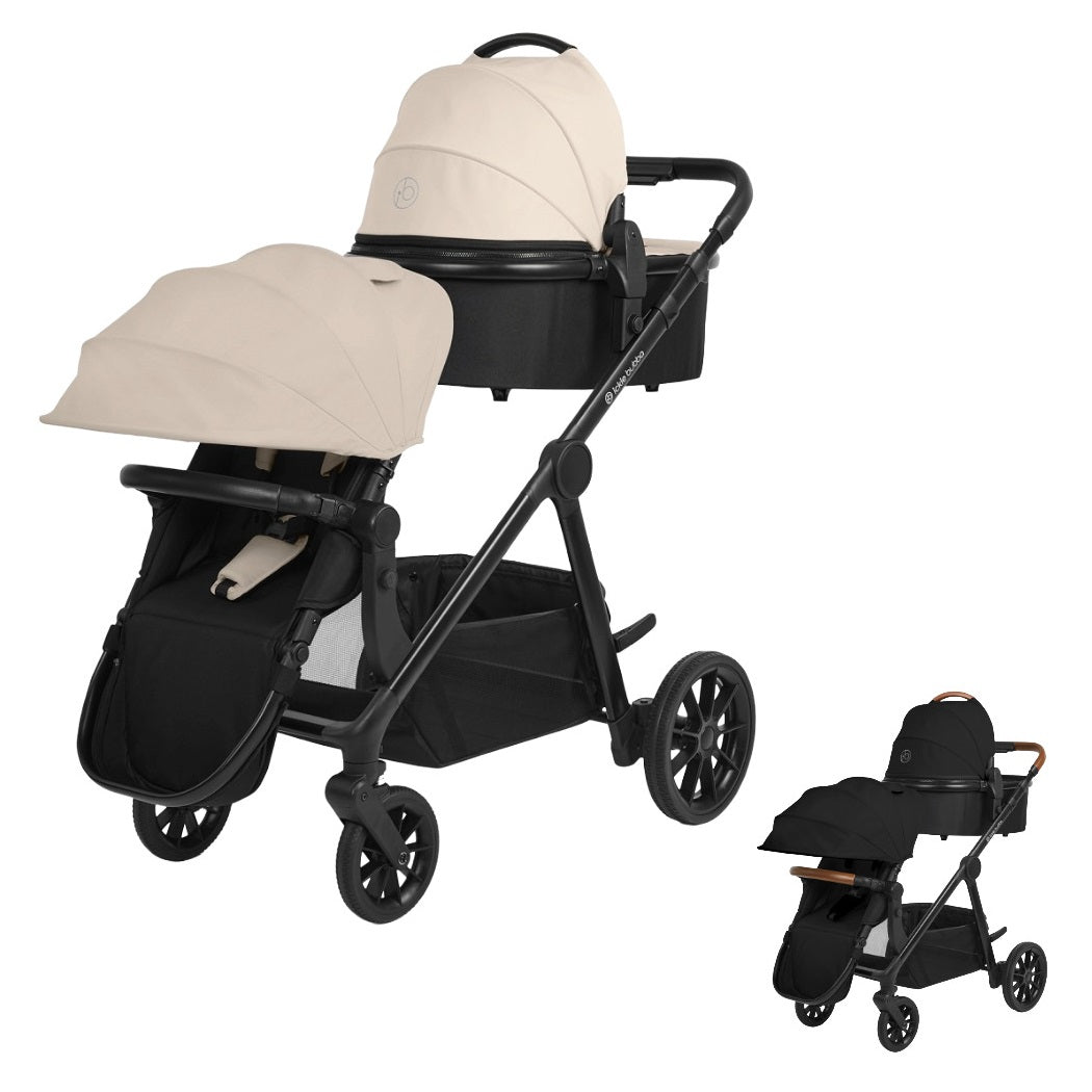 Ickle Bubba VIRGO Growing Family - 14 Piece Travel System - Black and Stone - pram pushchairs 