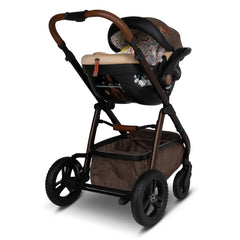 Cosatto Wow 3 Everything Bundle - Foxford Hall showing the car seat attached to the chassis