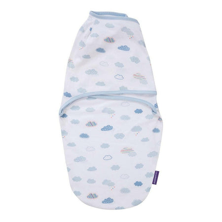 Clevamama Baby Swaddle to Sleep Wrap (Blue Clouds) 