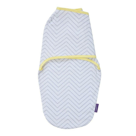 Clevamama Baby Swaddle to Sleep Wrap (White Chevron)
