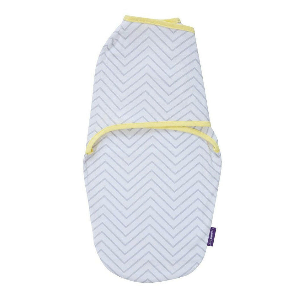 Clevamama Baby Swaddle to Sleep Wrap (White Chevron)