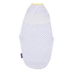 Clevamama Baby Swaddle to Sleep Wrap (White Chevron) - showing the reverse side
