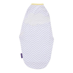 Clevamama Baby Swaddle to Sleep Wrap (White Chevron) - showing the reverse side