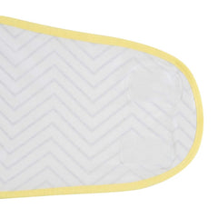 Clevamama Baby Swaddle to Sleep Wrap (White Chevron) - showing the hook-and-loop closures