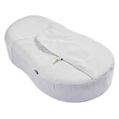 Red Castle Cocoonababy® & 1.0Tog Cocoonacover™ Bundle (White/Grey) - showing the white Cocoonacover fitted over the support nest