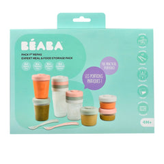 BEABA Baby Food Storage Starter Pack (Eucalyptus) - showing the starter pack within its packaging