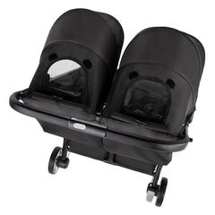Baby Jogger City Tour 2 - Double (Pitch Black) - overhead view, showing the viewing window in each hood
