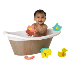 ClevaMama Baby Bath Foam Toys (Multi-Coloured) - lifestyle image
