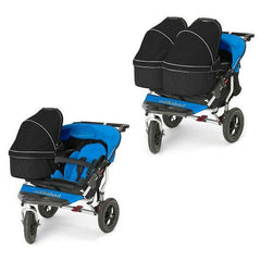 Out n About Nipper Double Carrycot (Raven Black) - showing a Double Nipper pushchair with the addition of one or two carrycots (pushchair available separately)