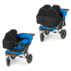 Out n About Nipper Double Carrycot (Raven Black) - showing a Double Nipper pushchair with the addition of one or two carrycots (pushchair available separately)
