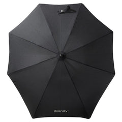 iCandy Universal Sun Parasol (Black) - showing the parasol fromabove and opened