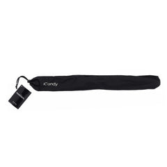 iCandy Universal Sun Parasol (Black) - side view, showing the parasol folded and stored within its carry bag