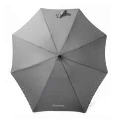 iCandy Universal Sun Parasol (Grey) - showing the parasol opened and from above