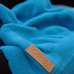 Bubble Blanket in Brilliant Blue showing iCandy branding