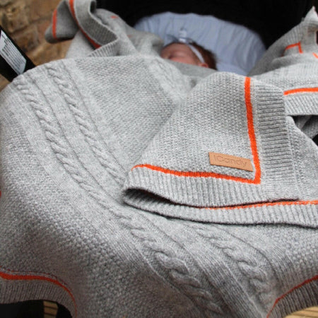 Cableknit Blanket in Grey lifestyle image
