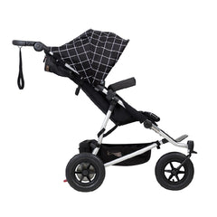 Mountain Buggy Duet v3.0 Double Stroller (Grid) - side view, shown here with the seat upright