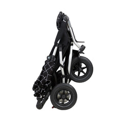 Mountain Buggy Duet v3.0 Double Stroller (Grid) - side view, shown folded