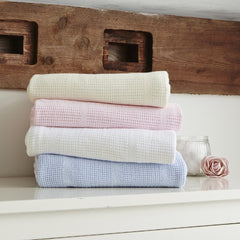 Clair De Lune Cellular Cot Bed Blanket - lifestyle image, showing other colours