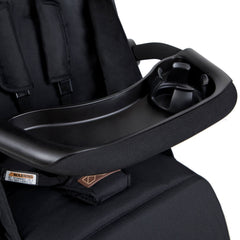 Mountain Buggy Nano Grab Bar and Food Tray (Black) - showing the food tray and grab bar attached to buggy