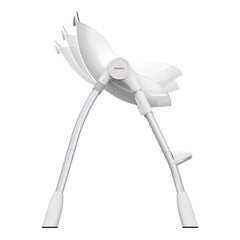 Oribel Cocoon Highchair (Slate) - side view, showing the three reclining positions available