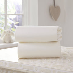 Clair De Lune Fitted Sheets for Moses Baskets - Pack of 2 (White) - lifestyle image