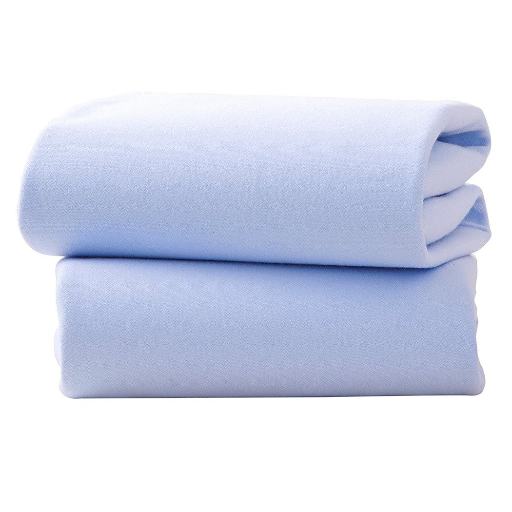 Clair De Lune Fitted Sheets for Moses Baskets - Pack of 2 (Blue)