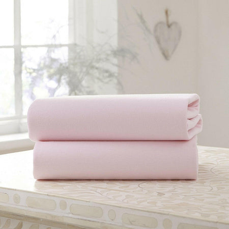 Clair De Lune Fitted Sheets for Moses Baskets - Pack of 2 (Pink) - lifestyle image