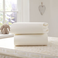 Clair De Lune Fitted Sheets for Moses Baskets - Pack of 2 (Cream) - lifestyle image