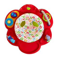 MyChild Twizzle Activity Centre (Brights) - showing the padded seat with the toys, shown from above