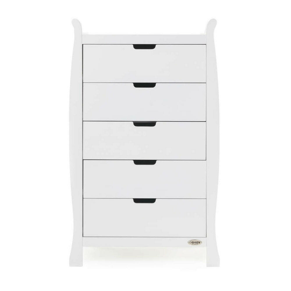 Obaby Stamford Sleigh Tall Chest of Drawers (White)