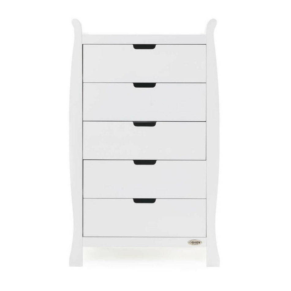 Obaby Stamford Sleigh Tall Chest of Drawers (White)