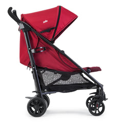 Joie Brisk Stroller (Cherry) - side view, shown here with seat reclined