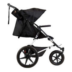 Mountain Buggy Terrain v3 Pushchair (Onyx) - side view, shown with seat fully reclined