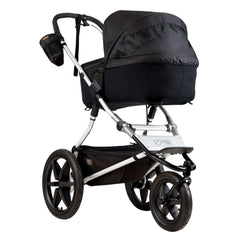 Mountain Buggy Terrain v3 Pushchair (Onyx) - rear view, shown with a carrycot (carrycot NOT included, available separately)