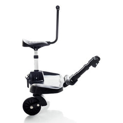 Bumprider Stroller Board (Black) - Sit or Stand - quarter view, shown without the seat attachment