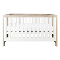 Tutti Bambini Modena Cot Bed (Oak with White) - side view (mattress not included)
