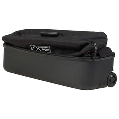 Mountain Buggy XL Travel Bag - Terrain & Duet (Black) - quarter view, showing the bag folded for storage