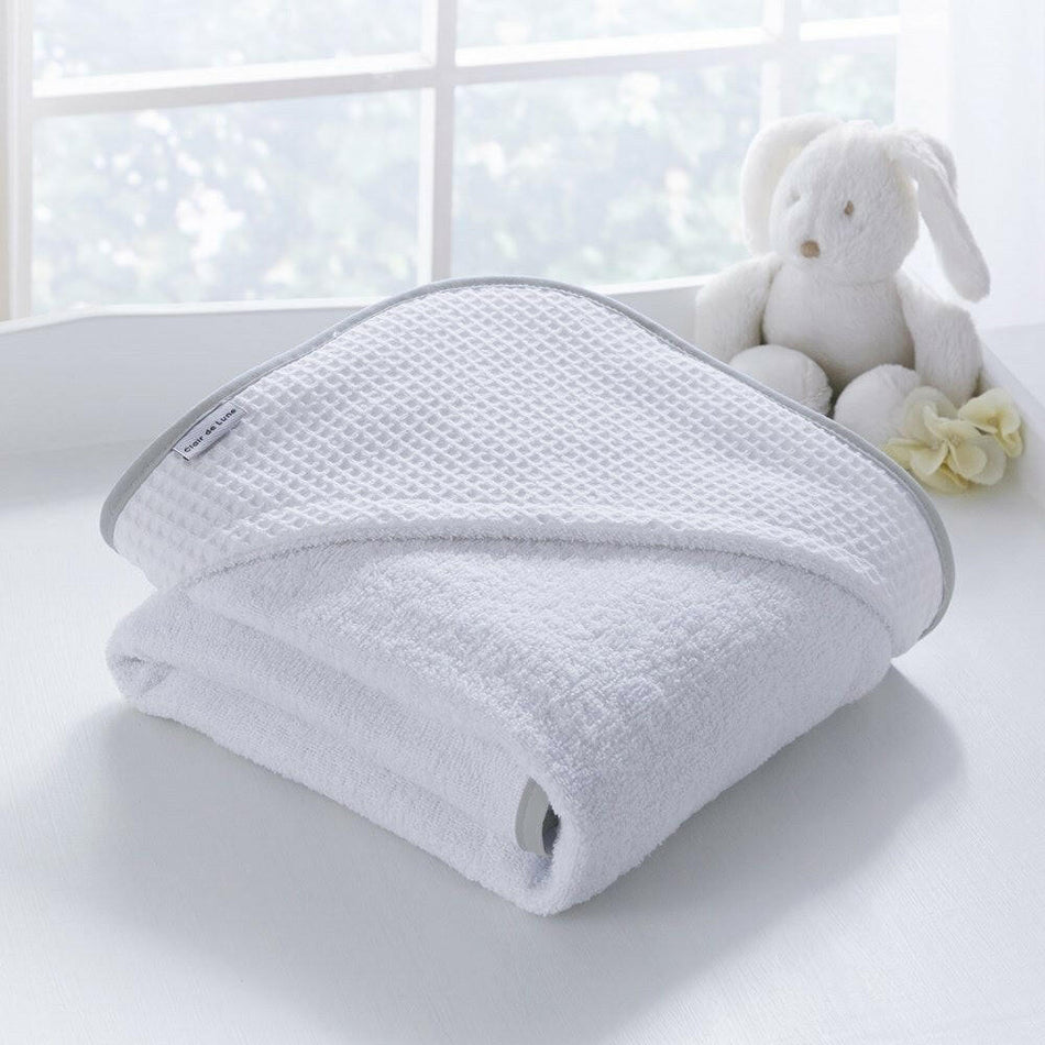 Clair de Lune Over The Moon Hooded Towel (Grey) - lifestyle image