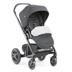 Joie Chrome DLX Pushchair (Pavement) - quarter view, shown forward-facing with footmuff